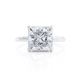 1.20 CT Princess Shaped Moissanite Hidden Halo Style Engagement Ring 2